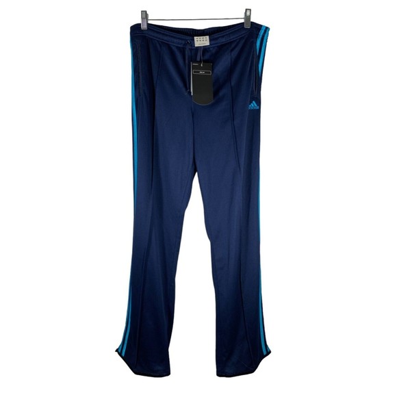 Adidas Women XXL Track Pants Navy Blue with Bright Blue Stripes NWT - Picture 1 of 9
